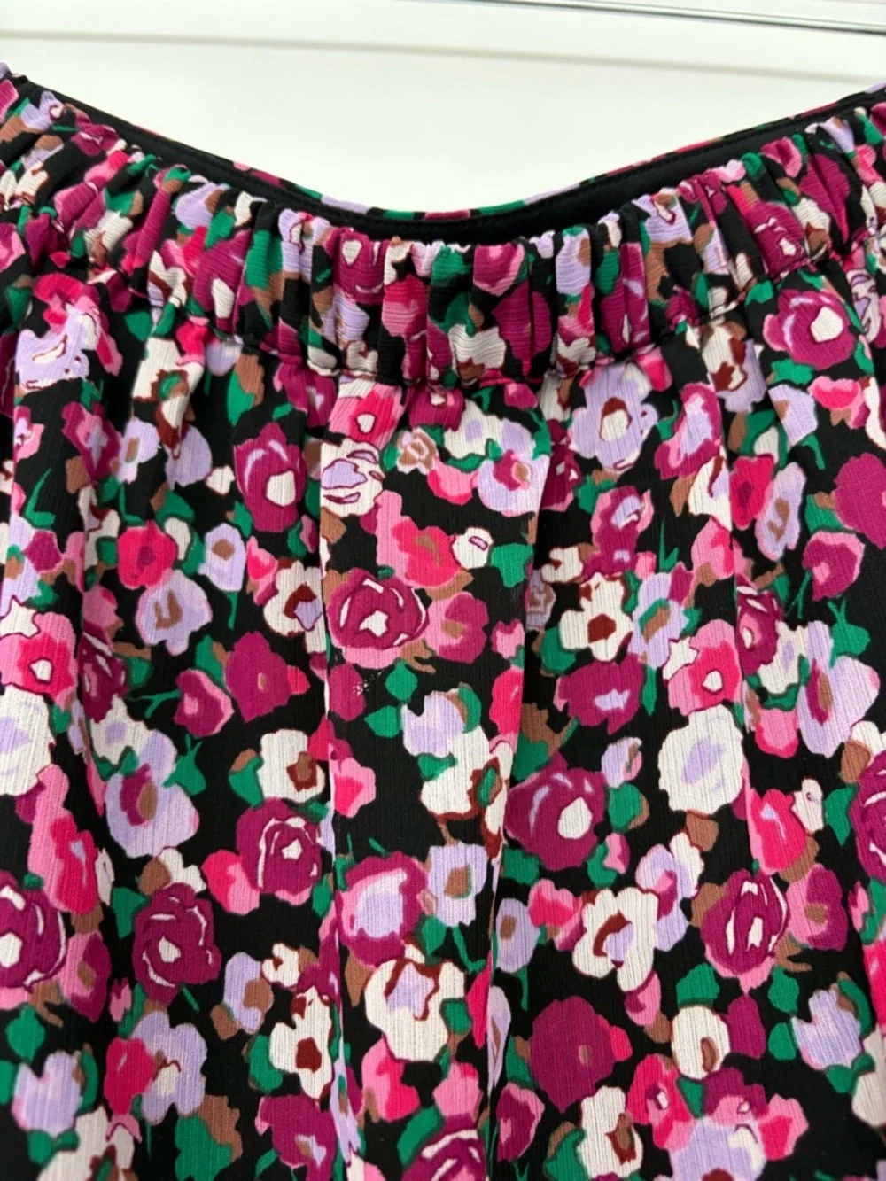 J. Crew Factory Pink and Black Floral A-line Midi Skirt - Picture 4 of 9